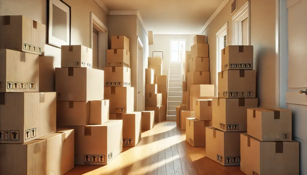 Umzugshelfer aus Berlin tragen Umzugskartons