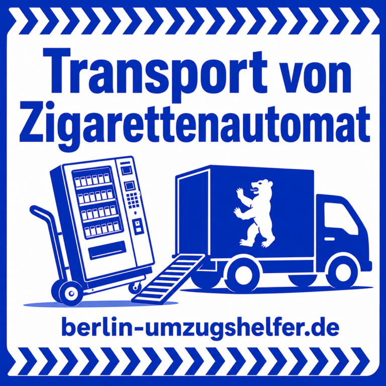 Titelbild für Transport von Zigarettenautomat Berlin von Berlin Umzugshelfer mit Hinweis auf sicheren Transport schwerer Automaten