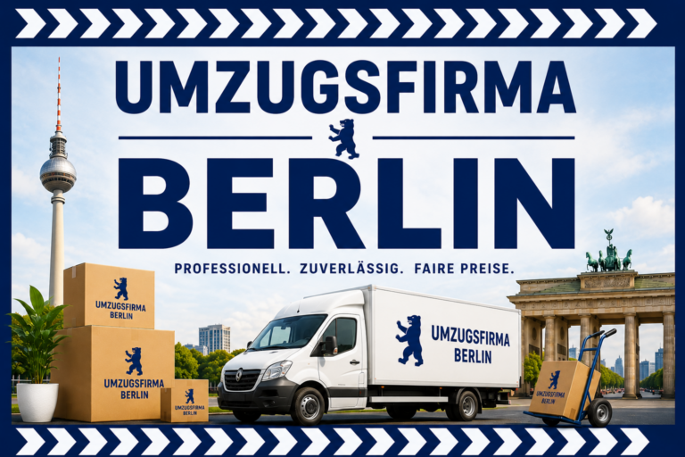 Umzugsfirma Berlin von Berlin Umzugshelfer mit Hinweis auf zuverlässige Umzugshilfe, Transport und Möbelpacker in Berlin