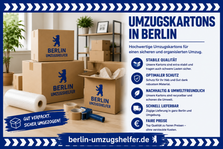 Umzugskartons in Berlin mit stabilen Kartons, Verpackungsmaterial und Umzugshelfern für einen gut vorbereiteten Umzug